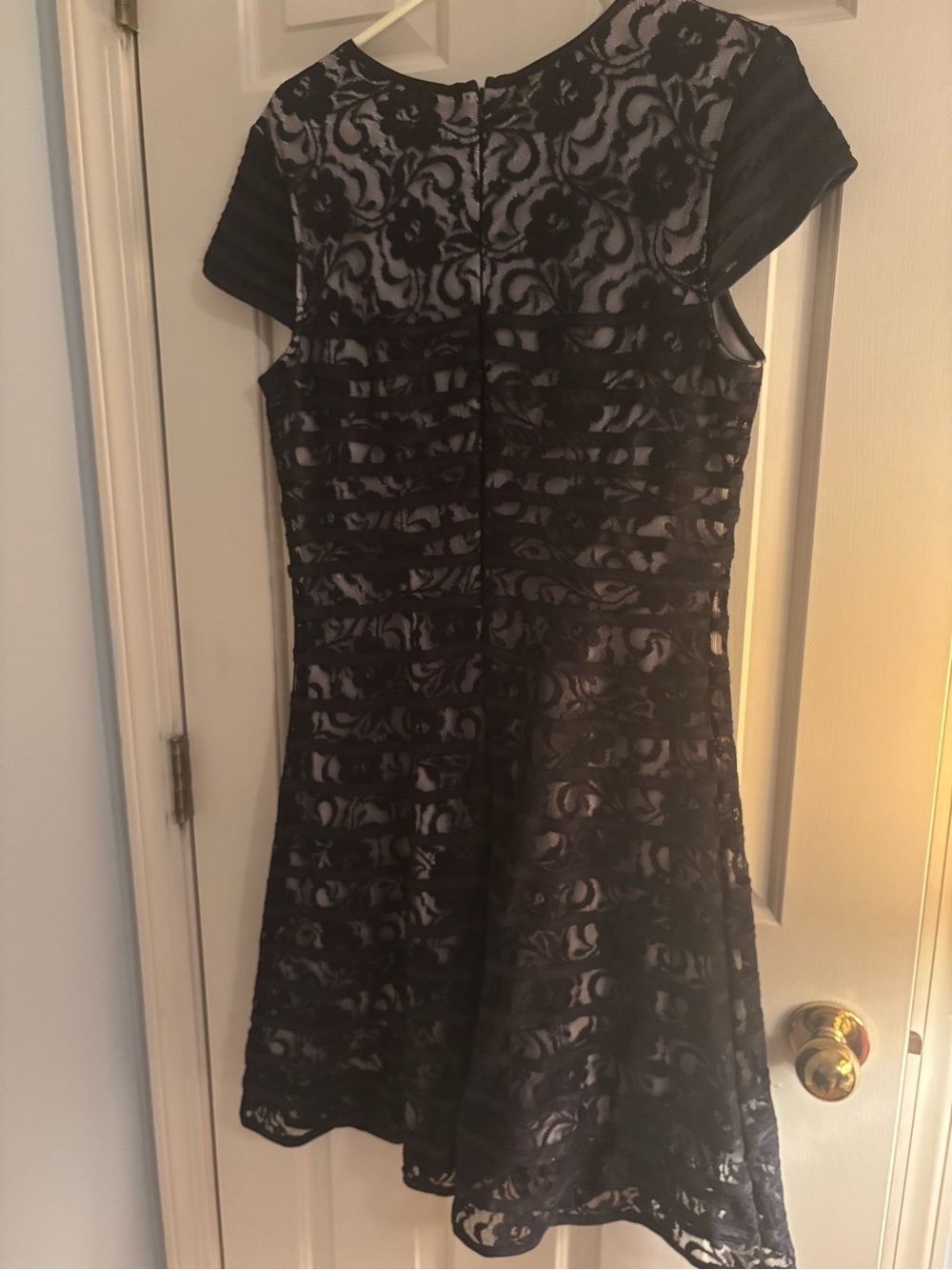 Black Lace Fit-and-Flare Dress - Elegant Women's Evening Dress